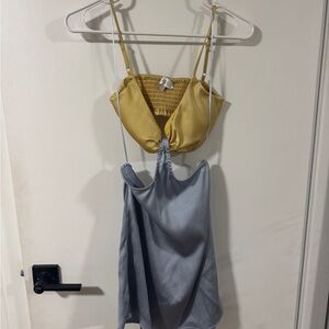 Yellow and Gray Women's Intimate Dress